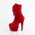 Pleaser ADORE-1045VEL Platform Ankle Boots Velvet Red
