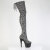 Pleaser ADORE-3008SP-BT Platform Overknee Boots Snake Print Black White