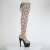 Pleaser ADORE-3008SP-BT Platform Overknee Boots Snake Print Brown