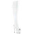 Pleaser ADORE-3019HWR Platform Overknee Boots Hologram White