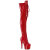 Pleaser ADORE-3020GP Platform Overknee Boots Patent Glitter Red
