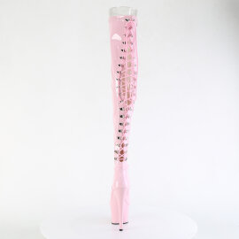 Pleaser ADORE-3063 Platform Overknee Boots Patent Glitter Pink