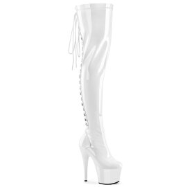 Pleaser ADORE-3063 Platform Overknee Boots White