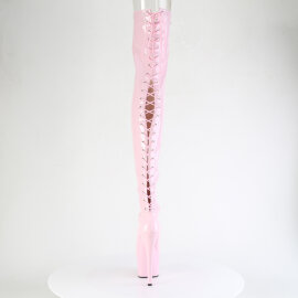 Pleaser ADORE-3850 Platform Overknee Boots Patent Glitter Pink