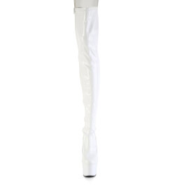 Pleaser ADORE-3850 Platform Overknee Boots Patent White