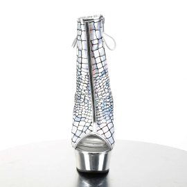 Pleaser DELIGHT-1018HG Silver Hologram Ostrich Pu/Silver...