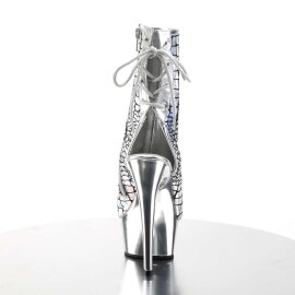 Pleaser DELIGHT-1018HG Silver Hologram Ostrich Pu/Silver Chrome EU-36 / US-6