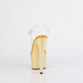 Pleaser ADORE-708LQ Platform Sandalettes Clear Hologram Gold