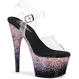Pleaser ADORE-708SS Platform Sandalettes Clear Glitter Pink