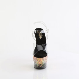 Pleaser ADORE-708SS Platform Sandalettes Clear Glitter Pink
