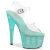 Pleaser BEJEWELED-708RRS Platform Sandalettes Clear Rhinestones Turquoise