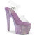 Pleaser BEJEWELED-708RRS Platform Sandalettes Clear Rhinestones Purple