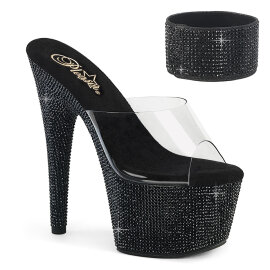 Pleaser BEJEWELED-712RS Platform Mules Clear Rhinestones...