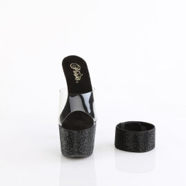 Pleaser BEJEWELED-712RS Platform Mules Clear Rhinestones...