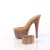 Pleaser BEJEWELED-712RS Platform Mules Clear Rhinestones Brown