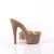 Pleaser BEJEWELED-712RS Platform Mules Clear Rhinestones Brown