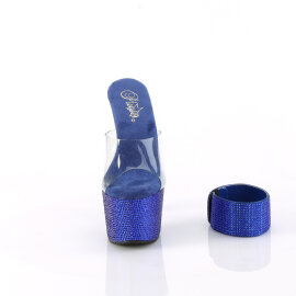 Pleaser BEJEWELED-712RS Platform Mules Clear Rhinestones...