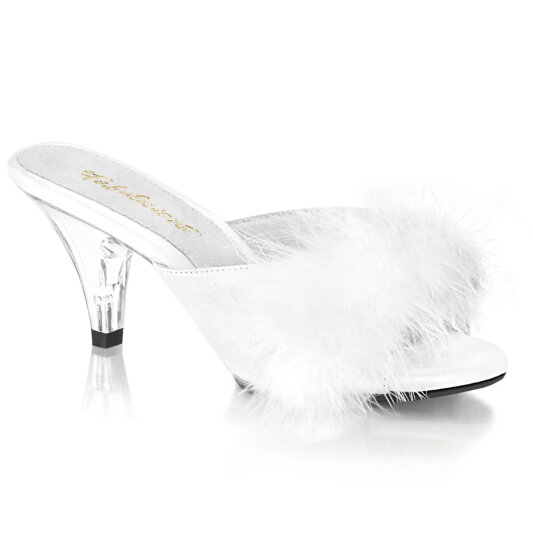 Fabulicious BELLE-301F Mules Clear Faux Leather White