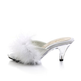 Fabulicious BELLE-301F Mules Clear Faux Leather White