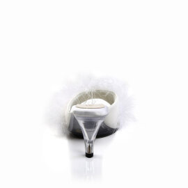 Fabulicious BELLE-301F Mules Clear Faux Leather White