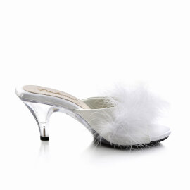 Fabulicious BELLE-301F Mules Clear Faux Leather White
