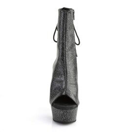 Pleaser DELIGHT-1018MMG Black Faux Leather/Black Matte...