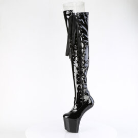 Pleaser CRAZE-3050 Platform Overknee Boots Patent Black