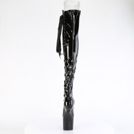 Pleaser CRAZE-3050 Platform Overknee Boots Patent Black