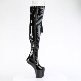 Pleaser CRAZE-3050 Platform Overknee Boots Patent Black
