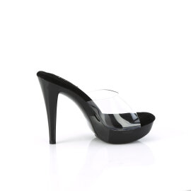 Fabulicious COCKTAIL-501 Platform Mules Clear Black