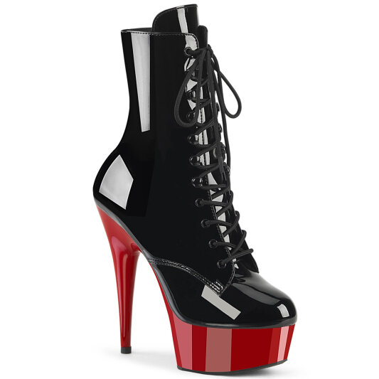 Pleaser DELIGHT-1020 Platform Ankle Boots Patent Black