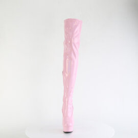 Pleaser DELIGHT-3000HWR Platform Overknee Boots Patent Pink