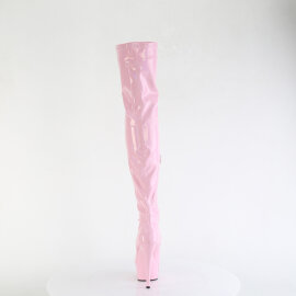Pleaser DELIGHT-3000HWR Platform Overknee Boots Patent Pink