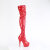 Pleaser DELIGHT-3000HWR Platform Overknee Boots Patent Hologram Red
