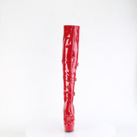 Pleaser DELIGHT-3018 Platform Overknee Boots Patent Red