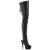 Pleaser DELIGHT-4019 Platform Overknee Boots Faux Leather Black