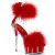 Pleaser DELIGHT-624F Platform Sandalettes Clear Red