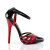 Devious DOMINA-412 Sandalettes Patent Black