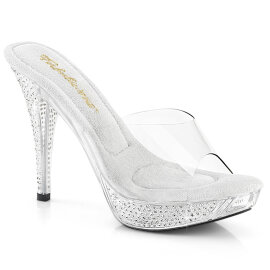 Fabulicious ELEGANT-401 Platform Mules Clear