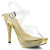 Fabulicious ELEGANT-408 Platform Sandalettes Chrome Clear Gold
