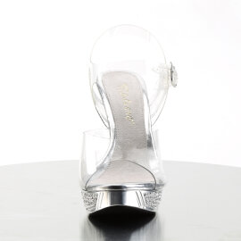 Fabulicious ELEGANT-408 Platform Sandalettes Chrome Clear...