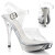 Fabulicious ELEGANT-408 Platform Sandalettes Chrome Clear Silver