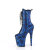 Pleaser FLAMINGO-1040SPF Platform Ankle Boots Fabric Metallic Snake Print Blue