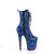 Pleaser FLAMINGO-1040SPF Platform Ankle Boots Fabric Metallic Snake Print Blue