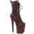 Pleaser FLAMINGO-1040SPF Platform Ankle Boots Fabric Metallic Snake Print Red