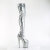 Pleaser FLAMINGO-3000HWR Platform Overknee Boots Hologram Silver