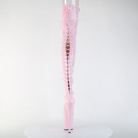 Pleaser FLAMINGO-3850 Platform Overknee Boots Patent Pink