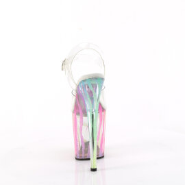 Pleaser FLAMINGO-808RG-03 Platform Sandalettes Clear Glitter Multicolored