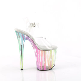 Pleaser FLAMINGO-808RG-03 Platform Sandalettes Clear Glitter Multicolored