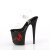 Pleaser FLAMINGO-808TGRS Platform Sandalettes Clear Rhinestones Black Red